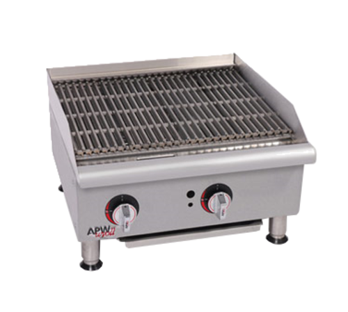 APW Wyott GCB-24S 24" Workline Gas Radiant Countertop Charbroiler | 60,000 BTU