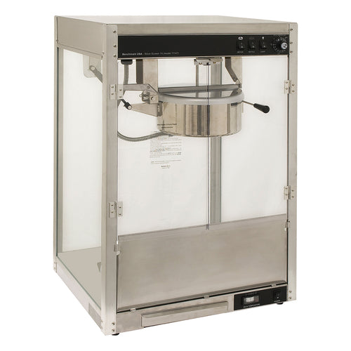 Winco 11147 Benchmark Silver Screen Countertop Popcorn Machine | 14 Oz. Kettle