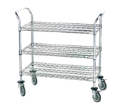 Advance Tabco WUC-1836R-X 36" x 18" 3 Shelf Chrome Plated Wire Utility Cart