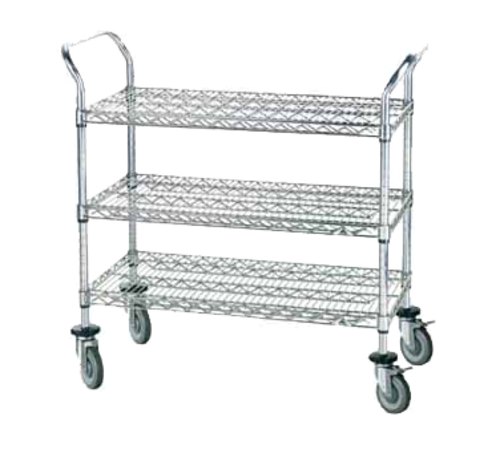Advance Tabco WUC-1836R-X 36" x 18" 3 Shelf Chrome Plated Wire Utility Cart