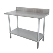Advance Tabco KLAG-304-X Stainless Steel Work Table w/ 5" Splash & Adjustable Undershelf | 48" x 30"