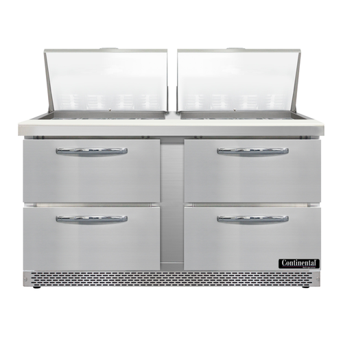 Continental Refrigerator D60N24M-FB-D Refrigerated Counter, Mega Top Sandwich / Salad Unit