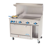 Comstock-Castle F3430-48 48" Gas Griddle Range w/ 31" Oven & 10" Cabinet Base | 126,000 BTU