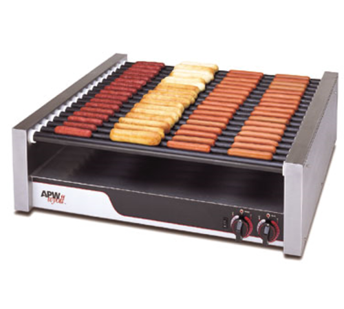 APW Wyott HRS-85 34" X*PERT Hot Dog Roller Grill w/ (18) Flat Tru-Turn Rollers | 208/240V