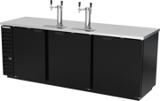 Beverage Air DD94HC-1-B 95" Black 2 Tower 4 Tap Draft Beer Cooler | (5) 1/2 Keg
