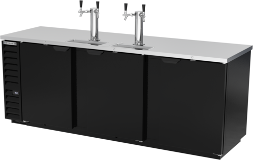 Beverage Air DD94HC-1-B 95" Black 2 Tower 4 Tap Draft Beer Cooler | (5) 1/2 Keg