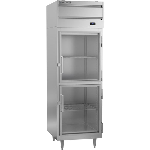 Beverage Air PR1HC-1BHG 26.5" 2 Glass Half Door Reach In Refrigerator | 21.01 Cu. Ft.