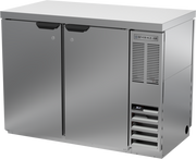 Beverage Air BB48HC-1-F-PT-S-27 48" 4 Solid Door Stainless Pass Thru Back Bar Cooler | 13.6 Cu. Ft.