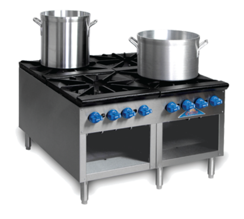 Comstock-Castle 2CSP36 36" 4-Burner Gas Stock Pot Range | 440,000 BTU