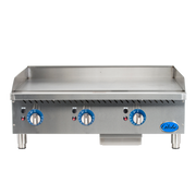 Globe GG36TG 36" Thermostatic Countertop Gas Griddle w/ 1" Plate | 90,000 BTU