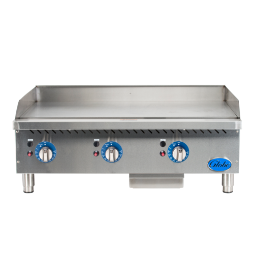 Globe GG36TG 36" Thermostatic Countertop Gas Griddle w/ 1" Plate | 90,000 BTU