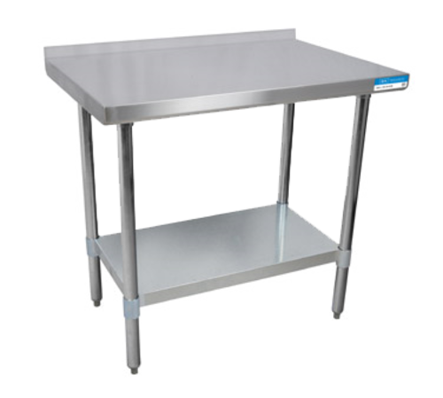 BK Resources VTTR-1872 Stainless Steel Work Table w/ Backsplash | 72" x 18"