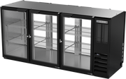 Beverage Air BB72HC-1-G-PT-B 72" 6 Glass Door Black Pass Thru Back Bar Cooler | 22.1 Cu. Ft.