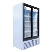 Beverage Air MT49-1-SDW 47" 2 Sliding Glass Door White Merchandiser Refrigerator | 39.03 Cu. Ft.