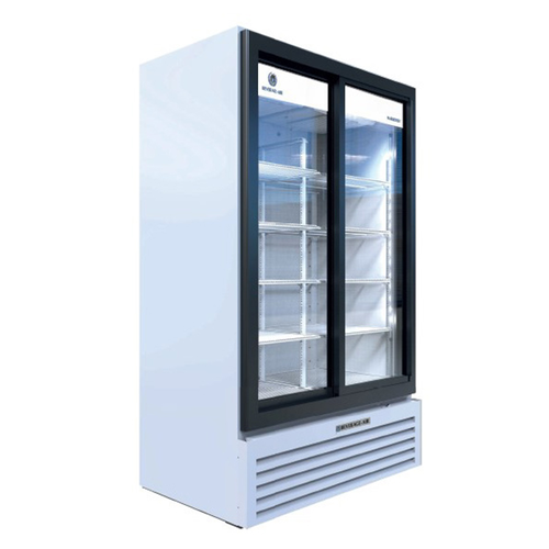 Beverage Air MT49-1-SDW 47" 2 Sliding Glass Door White Merchandiser Refrigerator | 39.03 Cu. Ft.