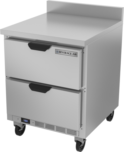 Beverage Air WTFD27AHC-2-FIP 27" 2 Drawer Worktop Freezer w/ 4" Foamed-In Backsplash | 6.13 Cu. Ft.