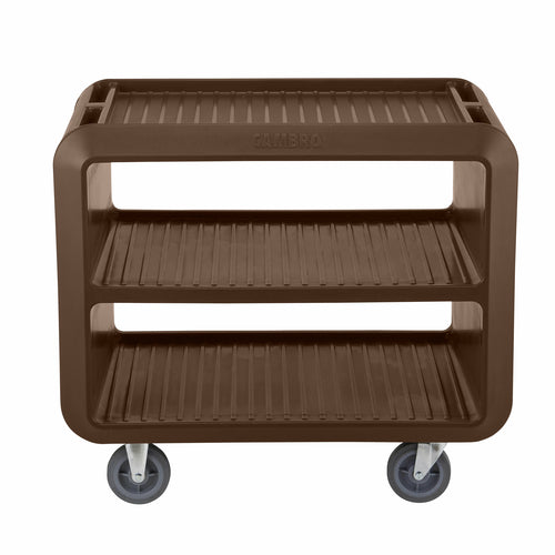 Cambro SC337S 3-Shelf Open Side Swivel Caster Service Cart Pro | 600 lb. Capacity
