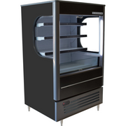 Beverage Air VMHC-7-1-B 35.5" Black Vertical Open Air Merchandiser w/ Night Curtain | 8 Cu. Ft.