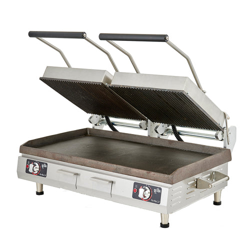 Star Pro-Max 2.0 PSC28IGT 28" Cast Iron Panini Sandwich Grill | Smooth/Grooved Plates