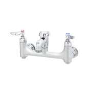 T&S Brass B-0674-BSTR 8" Center Wall Mount Service Sink Faucet w/Pail Hook
