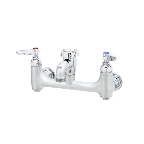 T&S Brass B-0674-BSTR 8" Center Wall Mount Service Sink Faucet w/Pail Hook