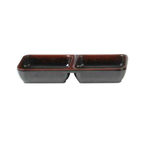 Thunder Group  1902TM Tenmoku 6"-x-3" Twin Sauce Dish | Case of 12