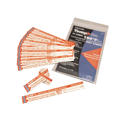 Taylor 8767J TempRite 180F Dishwasher Test Strips | Case of 25