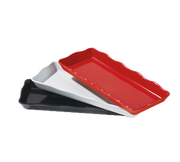 G.E.T. Red Sensation ML-154-RS 5-1/2 x 14" Rectangle Scalloped Edge Melamine Platter