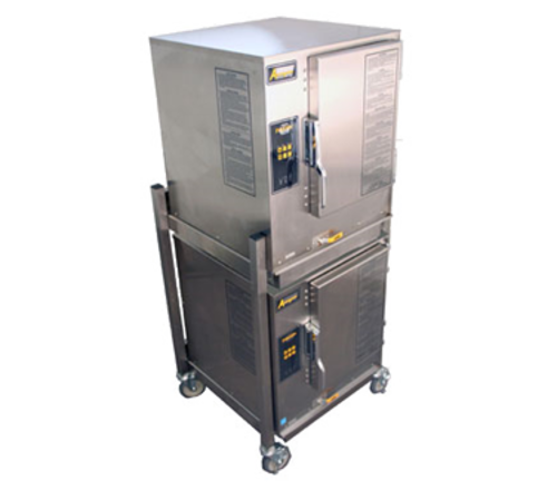 AccuTemp P61201E060 DBL Evolution 12 Pan LP Gas Floor Model Convection Steamer | 50,000 BTU