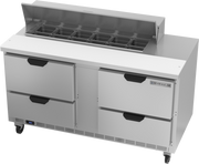 Beverage Air SPED60HC-12-4 60" 4 Drawer Refrigerated Sandwich Prep Table | (12) 1/6 Pan