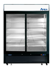 Atosa MCF8727GR 55" 2-Glass Door Black Merchandiser Refrigerator | 44.9 Cu. Ft.