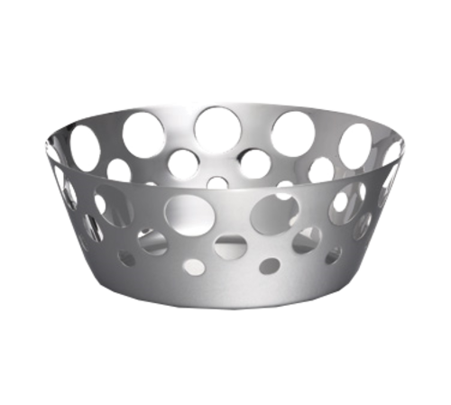 Tablecraft 7177 Stainless Steel Circle Cut Out Basket