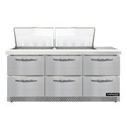 Continental Refrigerator SW72N24M-FB-D Refrigerated Counter, Mega Top Sandwich / Salad Unit