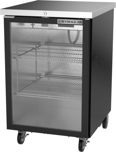 Beverage Air BB24HC-1-FG-B 24" 1 Glass Door Black Food Rated Back Bar Cooler | 7.66 Cu. Ft.