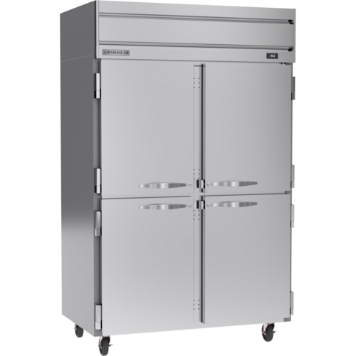 Beverage Air HR2HC-1HS 52" 4 Solid Half Door Top Mount Reach In Refrigerator | 45.2 Cu. Ft.