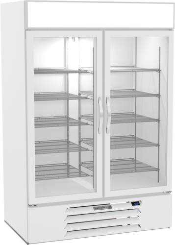 Beverage Air MMF49HC-1-B 52" 2 Glass Door Black Reach In Merchandiser Freezer | 46.2 Cu. Ft.
