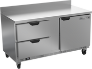 Beverage Air WTFD60AHC-2 60" 2 Drawer 1 Door Worktop Freezer w/ 4" Removable Backsplash | 14.39 Cu. Ft.