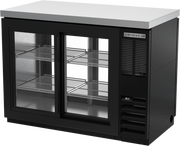 Beverage Air BB48HC-1-GS-F-PT-B-27 48" 4 Glass Door Black Pass Thru Back Bar Cooler | 13.6 Cu. Ft.