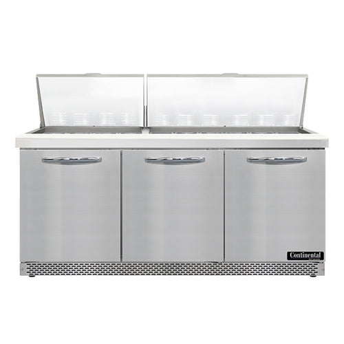 Continental Refrigerator SW72N30M-FB Refrigerated Counter, Mega Top Sandwich / Salad Unit
