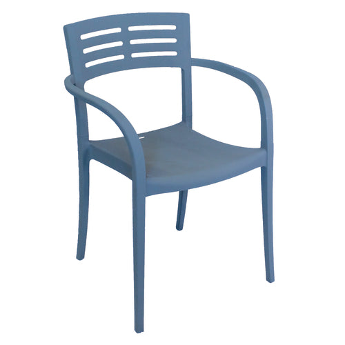 Grosfillex US336680 Vogue Stacking Outdoor Armchair | Denim Blue