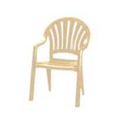 Grosfillex 49092066 Pacific Fanback Stacking Outdoor Armchair | Sandstone