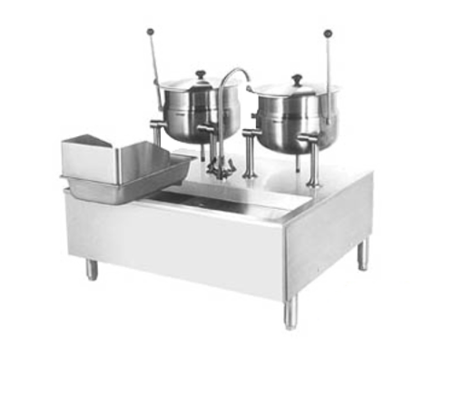 Cleveland SD1600K1212 63" Tilting Direct Steam Kettle Cabinet Assembly | (2) 12 Gallon Kettles