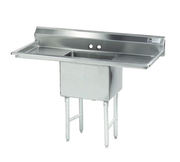 Advance Tabco FC-1-1818-18RL-X 54" x 24" 1-Compartment Fabricated Sink w/ 18" Left & Right Drainboard