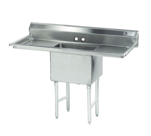 Advance Tabco FC-1-1818-18RL-X 54" x 24" 1-Compartment Fabricated Sink w/ 18" Left & Right Drainboard