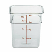 Cambro 4SFSCW135 CamSquare 4 qt. Graduated Square Food Container