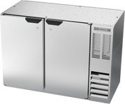 Beverage Air BB48HC-1-F-S 48" 2 Glass Door Stainless Food Rated Back Bar Cooler | 12.4 Cu. Ft.