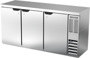 Beverage Air BB72HC-1-S-27 72" 3 Solid Door Stainless Back Bar Cooler | 19.92 Cu. Ft.