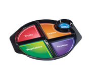 G.E.T. CP-535-CMP Choose My Plate Black Labeled 5-Compartment Melamine Plate | Case of 12