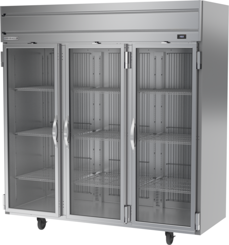 Beverage Air HFPS3HC-1G 78" 3 Glass Door Top Mount Reach-In Freezer | 69.1 Cu. Ft.