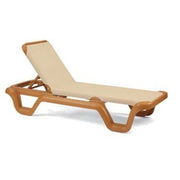 Grosfillex 99414108 Marina Stacking Outdoor Chaise | Khaki